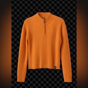 Aigle Vibrant Orange Ribbed Sweater